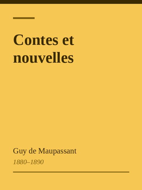 Contes et nouvelles, Guy de Maupassant