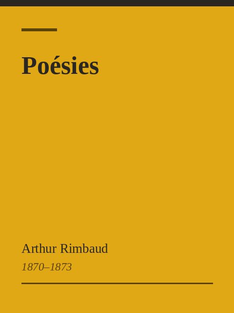 Poésies, Arthur Rimbaud