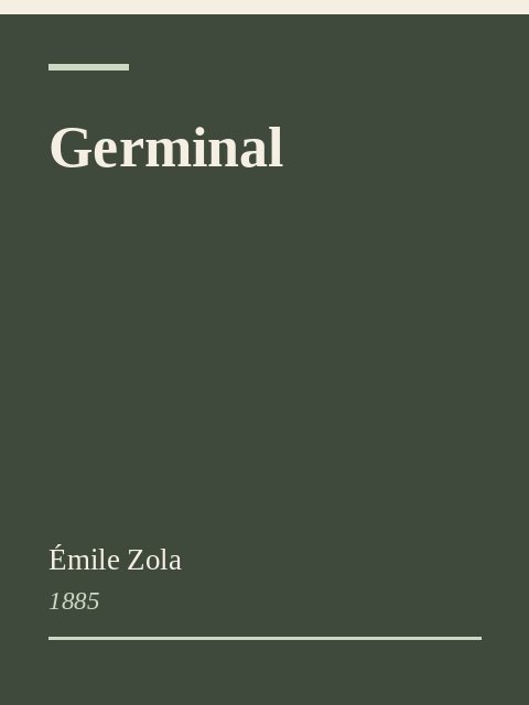 Germinal, Émile Zola