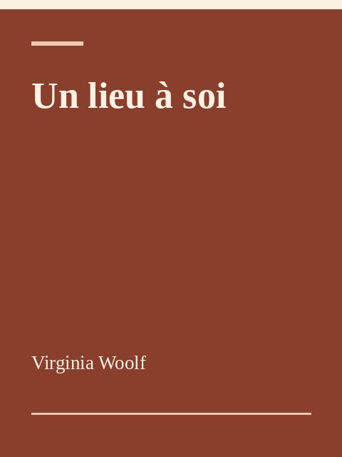 Un lieu à soi, Virginia Woolf