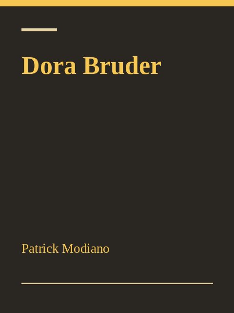 Dora Bruder, Patrick Modiano