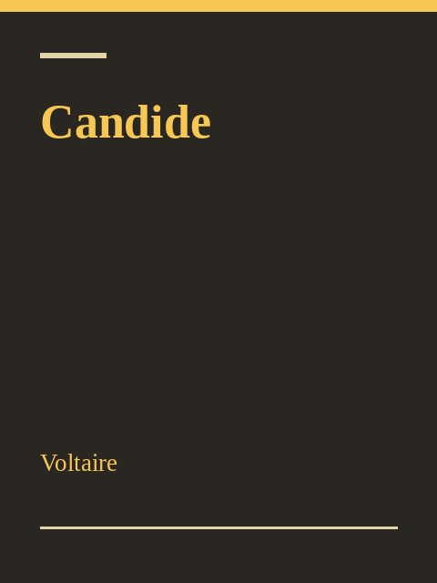 Candide, Voltaire