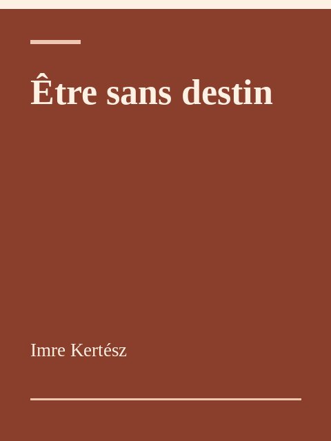 Être sans destin, Imre Kertész